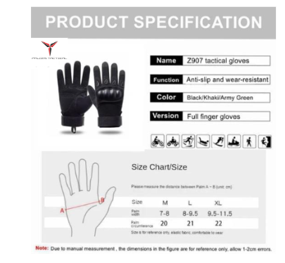 Protective Shock Resistant Winter Full Finger Tactical Gloves for Adult