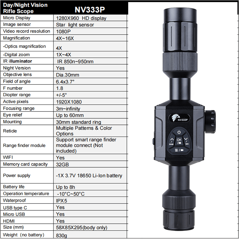 Hap NV333P Outdoor Hunting Product 4-16X Optical Sight gun hunting riffle Scope Riflescope fitzztyl co. 