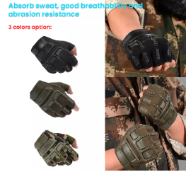 1 Pair High Quality 3 Colors Hiking Fishing OE Military Tactical Gloves Half Finger Gloves Outdoor Military Army Sports Newest