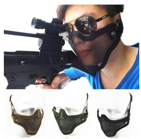 Outdoor metal mesh camouflage protective army mask