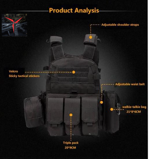 Tactical Vest High Quality Adjustable Training Paintball Vest for Fan